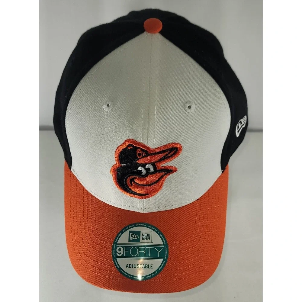 New Era 9FORTY Baltimore Orioles Hook & Loop Adjustable Strapback Hat Cap NWT